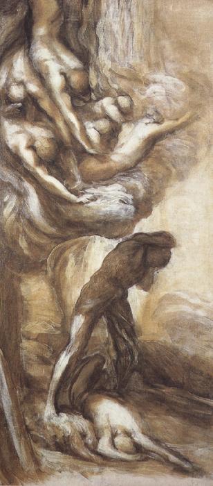 george frederic watts,o.m.,r.a. The Denunciation of Cain (mk37) oil painting image